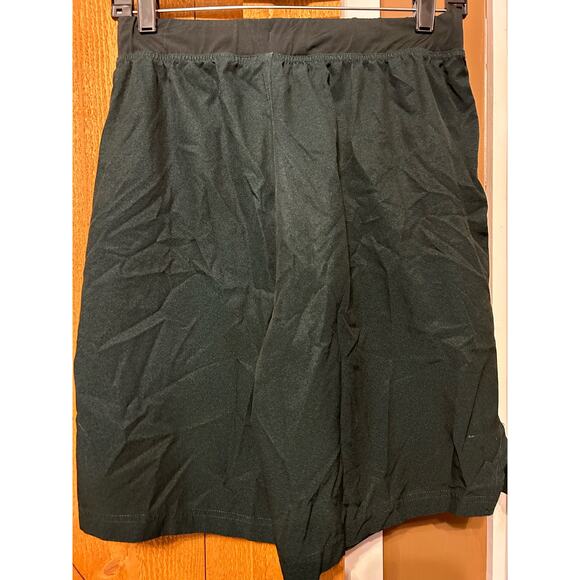 Men's Large Dark Green Shorts Nylon Drawstring GUC - Picture 2 of 2